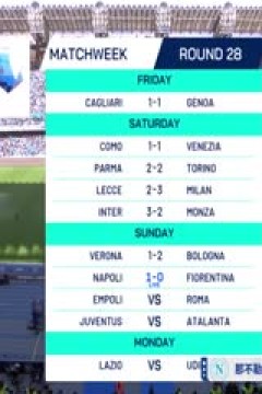 意甲联赛 那不勒斯VS佛罗伦萨 20250309