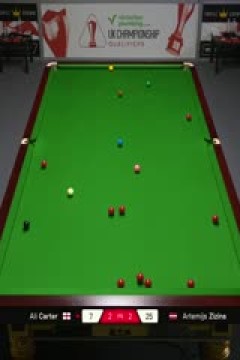 斯诺克英锦赛资格赛第三轮80进48阿里·卡特4-6阿尔特米·齐津斯20251125