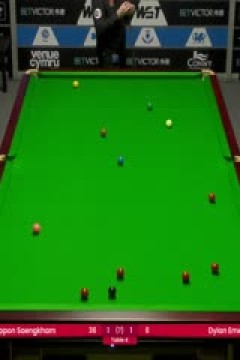 斯诺克威尔士公开赛64进32诺鹏·桑坎姆4-1迪伦·埃默里20250211