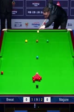斯诺克世界公开赛32进16斯蒂芬·马奎尔5-1卢卡·布雷切尔20240320